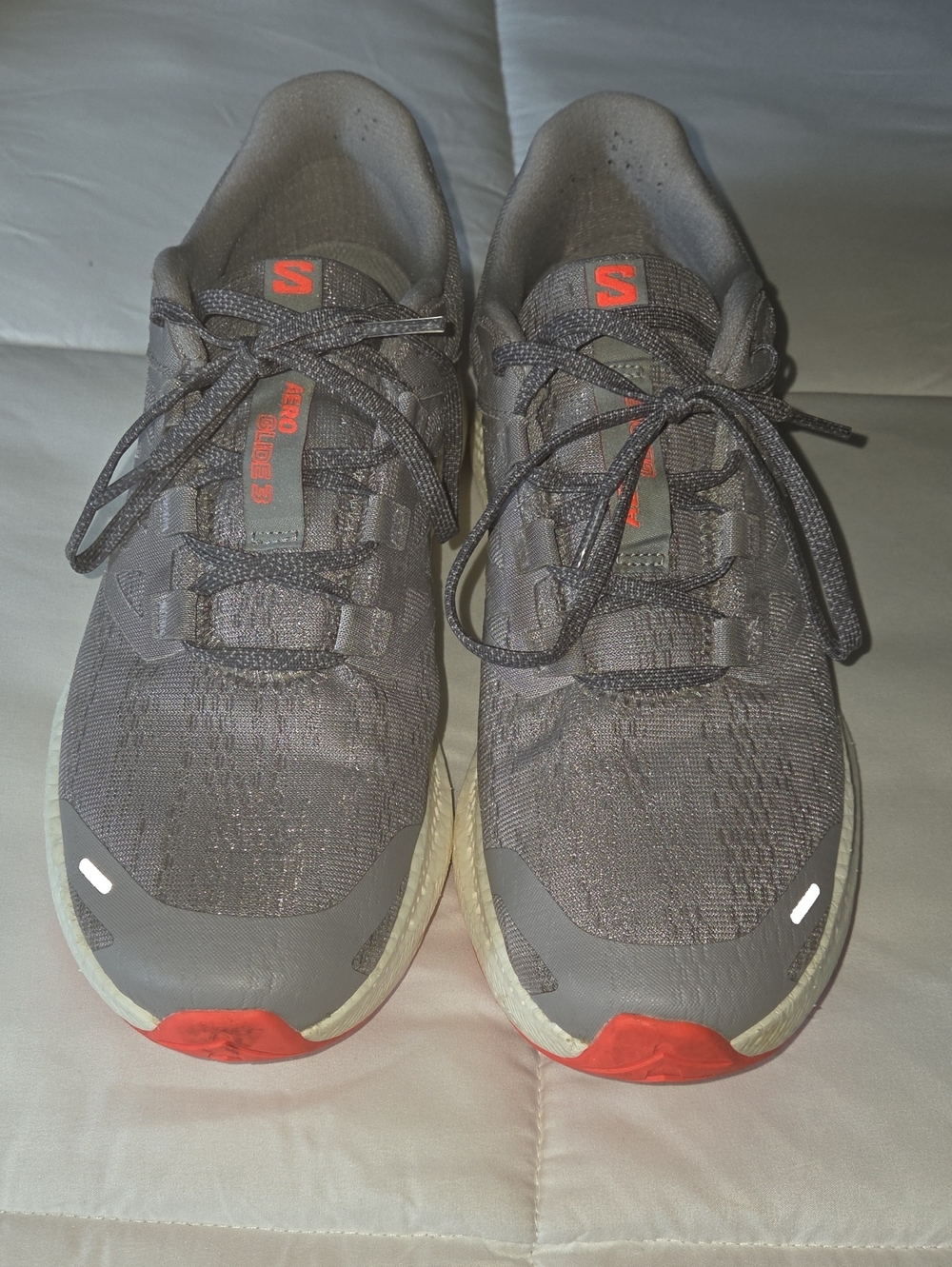 Salomon Men's Grey Trail Running Shoes with Red Accents
